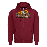 Burgundy mom boots hat and sunflower Zipper Hoodie - Artiststas