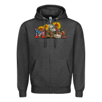 Charcoal Heather mom boots hat and sunflower Zipper Hoodie - Artiststas