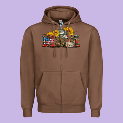 Mom Boots Hat And Sunflower Zipper Hoodie Designed By Artiststas