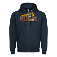 Navy mom boots hat and sunflower Zipper Hoodie - Artiststas