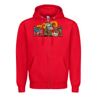 Red mom boots hat and sunflower Zipper Hoodie - Artiststas