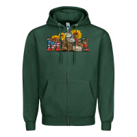 Sports Green mom boots hat and sunflower Zipper Hoodie - Artiststas