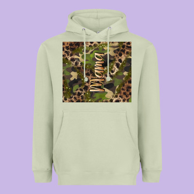 Camouflage Mama Heavyweight Hoodie Designed By Barkaloodesign