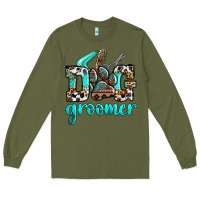 Army Green western dog groomer Long Sleeve Tee - OliviaCreatesArt