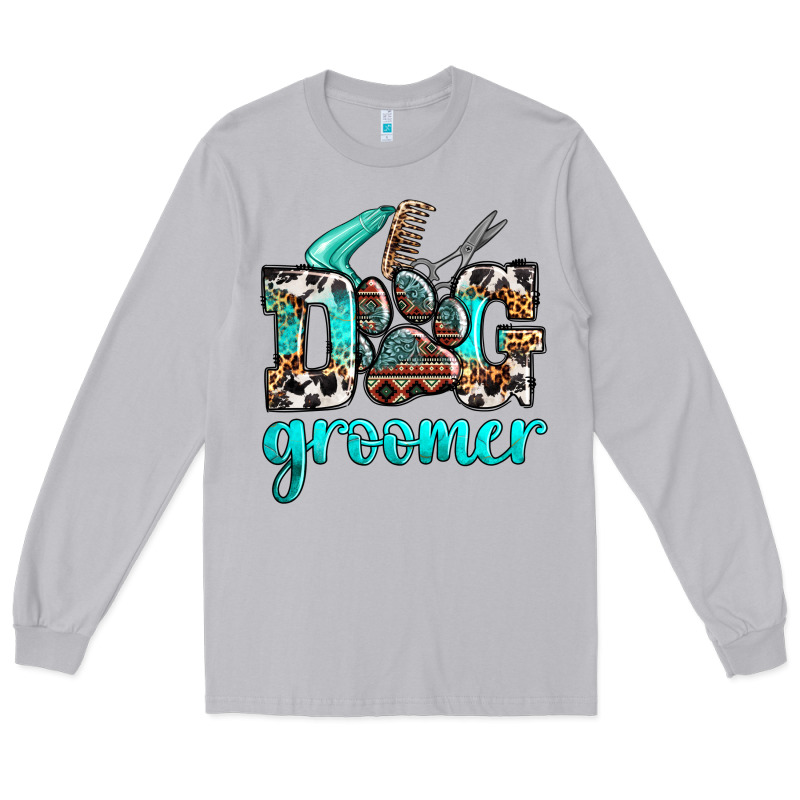 Western Dog Groomer Long Sleeve Tee by OliviaCreatesArt | Teevron