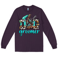 Plum western dog groomer Long Sleeve Tee - OliviaCreatesArt