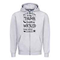 Heather Grey something wicked this way comes witchcraft halloween 2021 t shirt Zipper Hoodie - longCreatives