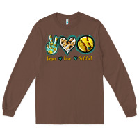Chestnut Peace Love Softball Long Sleeve Tee - Jasminsmagicworld