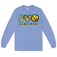 Colony Blue Peace Love Softball Long Sleeve Tee - Jasminsmagicworld