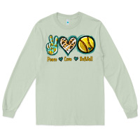 Matcha Peace Love Softball Long Sleeve Tee - Jasminsmagicworld