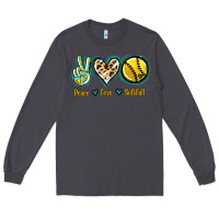 Smoke Peace Love Softball Long Sleeve Tee - Jasminsmagicworld
