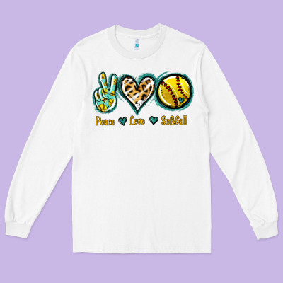 Peace Love Softball Long Sleeve Tee Designed By Jasminsmagicworld