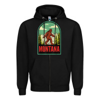 Black montana vintage bigfoot travel Zipper Hoodie - longCreatives