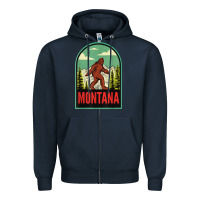 Navy montana vintage bigfoot travel Zipper Hoodie - longCreatives