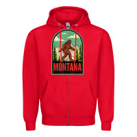 Red montana vintage bigfoot travel Zipper Hoodie - longCreatives