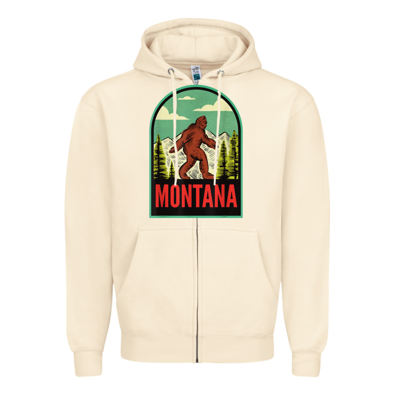 Montana Vintage Bigfoot Travel Zipper Hoodie by longCreatives | Teevron