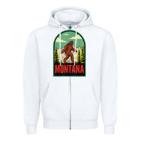 White montana vintage bigfoot travel Zipper Hoodie - longCreatives