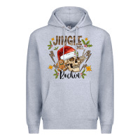 Heather Grey jingle bell rock black Premium Hoodie - CowhideDigitalArt