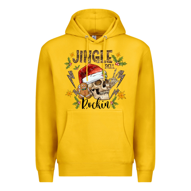 Jingle Bell Rock Black Premium Hoodie by CowhideDigitalArt | Teevron
