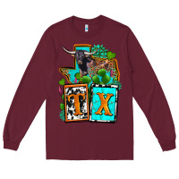 Burgundy tx texas Long Sleeve Tee - OliviaCreatesArt