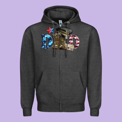 Dad Military Boots And Hat Zipper Hoodie Designed By Artiststas