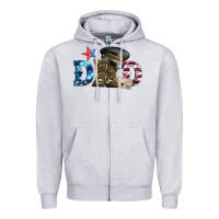 Heather Grey dad military boots and hat Zipper Hoodie - Artiststas