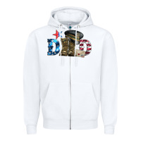 White dad military boots and hat Zipper Hoodie - Artiststas