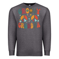 Charcoal Heather groovy grandma retro 70s peace sign design grandmother Premium Sweatshirt - longCreatives