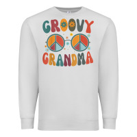 Dove Grey groovy grandma retro 70s peace sign design grandmother Premium Sweatshirt - longCreatives