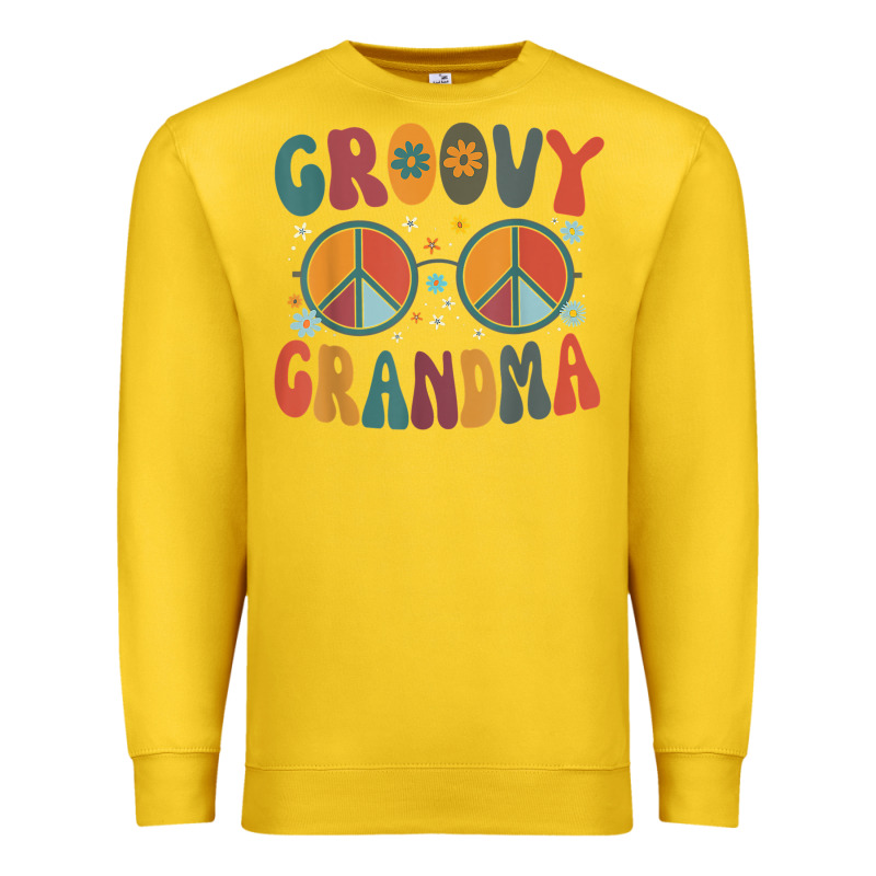 Groovy Grandma Retro 70s Peace Sign Design Grandmother Premium Sweatshirt by longCreatives | Teevron