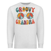 Oatmeal Heather groovy grandma retro 70s peace sign design grandmother Premium Sweatshirt - longCreatives