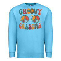 Ocean Blue groovy grandma retro 70s peace sign design grandmother Premium Sweatshirt - longCreatives