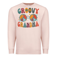 Pale Pink groovy grandma retro 70s peace sign design grandmother Premium Sweatshirt - longCreatives