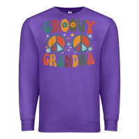 Purple groovy grandma retro 70s peace sign design grandmother Premium Sweatshirt - longCreatives