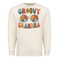 Sandshell groovy grandma retro 70s peace sign design grandmother Premium Sweatshirt - longCreatives