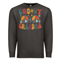 Smoke groovy grandma retro 70s peace sign design grandmother Premium Sweatshirt - longCreatives