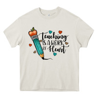 Cream teaching i̇s a work of heart Heavy Core Tee - JahusDesignShop