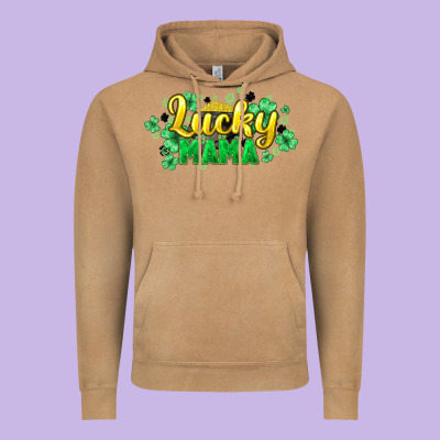 Lucky Mama St Patricks Vintage Hoodie Designed By Howdyjamesfarm