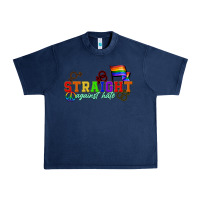Navy Straight agains hate Urban Heavy Tee - CowGirlArtShop