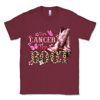 Burgundy Give Cancer the boot Cancer Awareness Classic Tee - HowdyJamesFarm