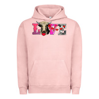 Pigment Salmon love with holstein cow Urban Hoodie - AdoDesignShop