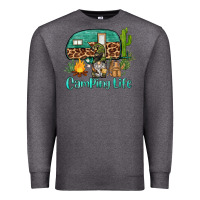 Charcoal Heather camping life caravan and gnome Premium Sweatshirt - BarkalooDesign