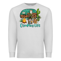 Dove Grey camping life caravan and gnome Premium Sweatshirt - BarkalooDesign
