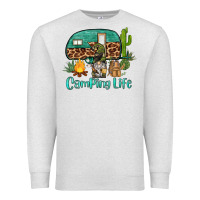 Oatmeal Heather camping life caravan and gnome Premium Sweatshirt - BarkalooDesign