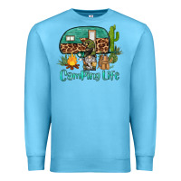 Ocean Blue camping life caravan and gnome Premium Sweatshirt - BarkalooDesign