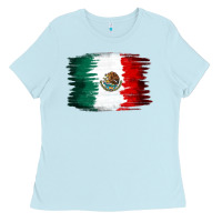 Baby Blue Mexican flag Ladies Tee - NancyCooperArtShop