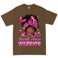 Cacao afro messy bun breast cancer warrior Premium Tee - texasbilliewilder