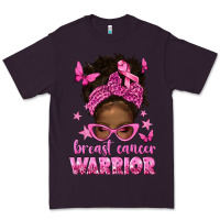 Plum afro messy bun breast cancer warrior Premium Tee - texasbilliewilder