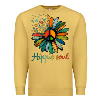 Antique Gold daisy peace sign hippie soul tshirt flower lovers gifts Premium Sweatshirt - longCreatives