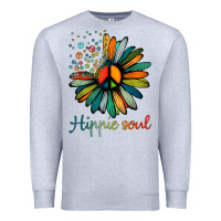 Heather Grey daisy peace sign hippie soul tshirt flower lovers gifts Premium Sweatshirt - longCreatives